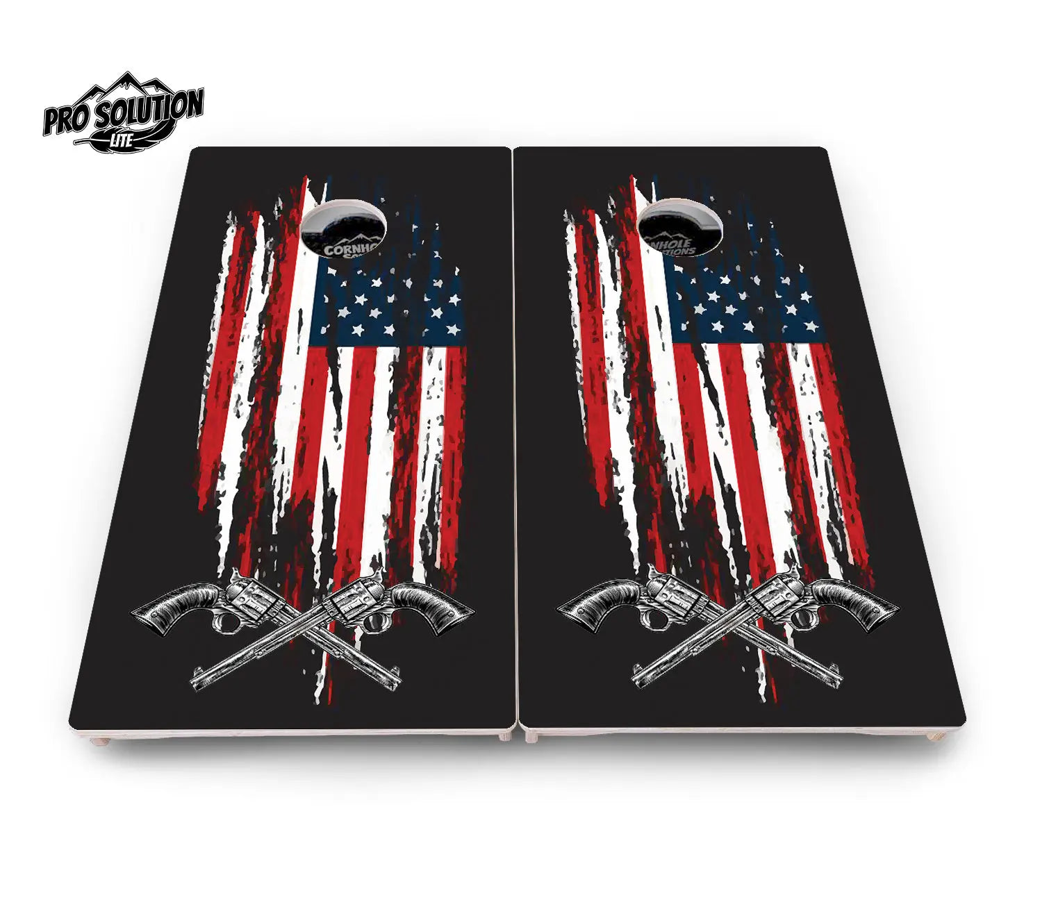 Guns & Flag Cornhole Boards - Pro Solution Lite Series by Cornhole Solutions, custom cornhole board detail photo 3