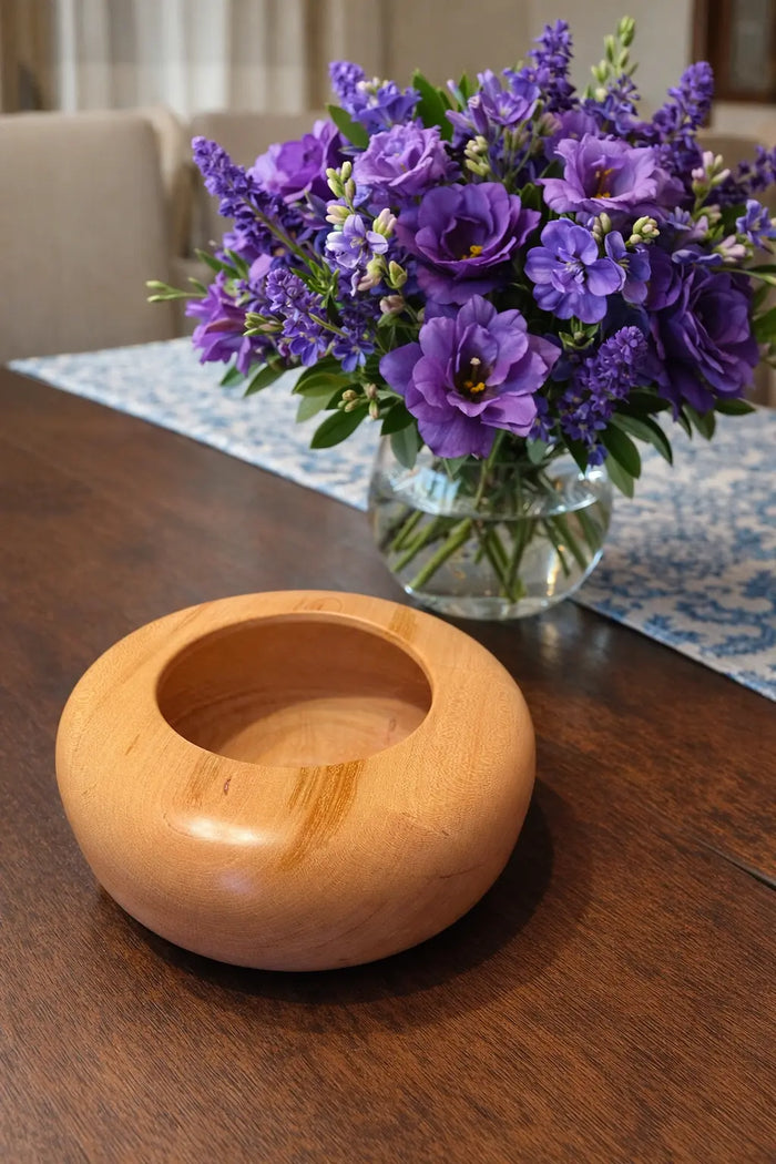 HAND TURNED CHERRY BOWL - 8.75" X 3.5"