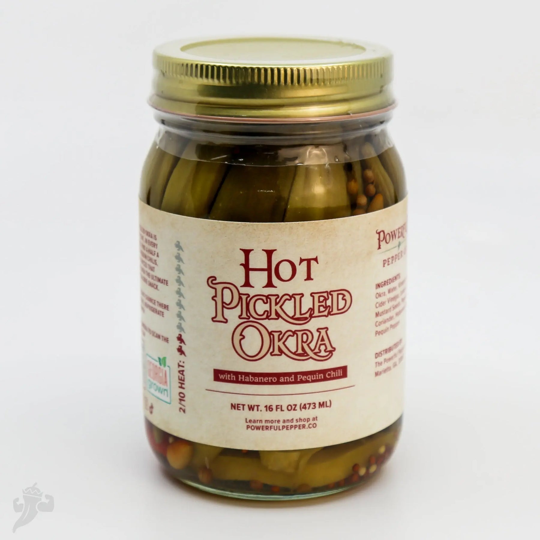 HOT Pickled Okra Powerful Pepper Company