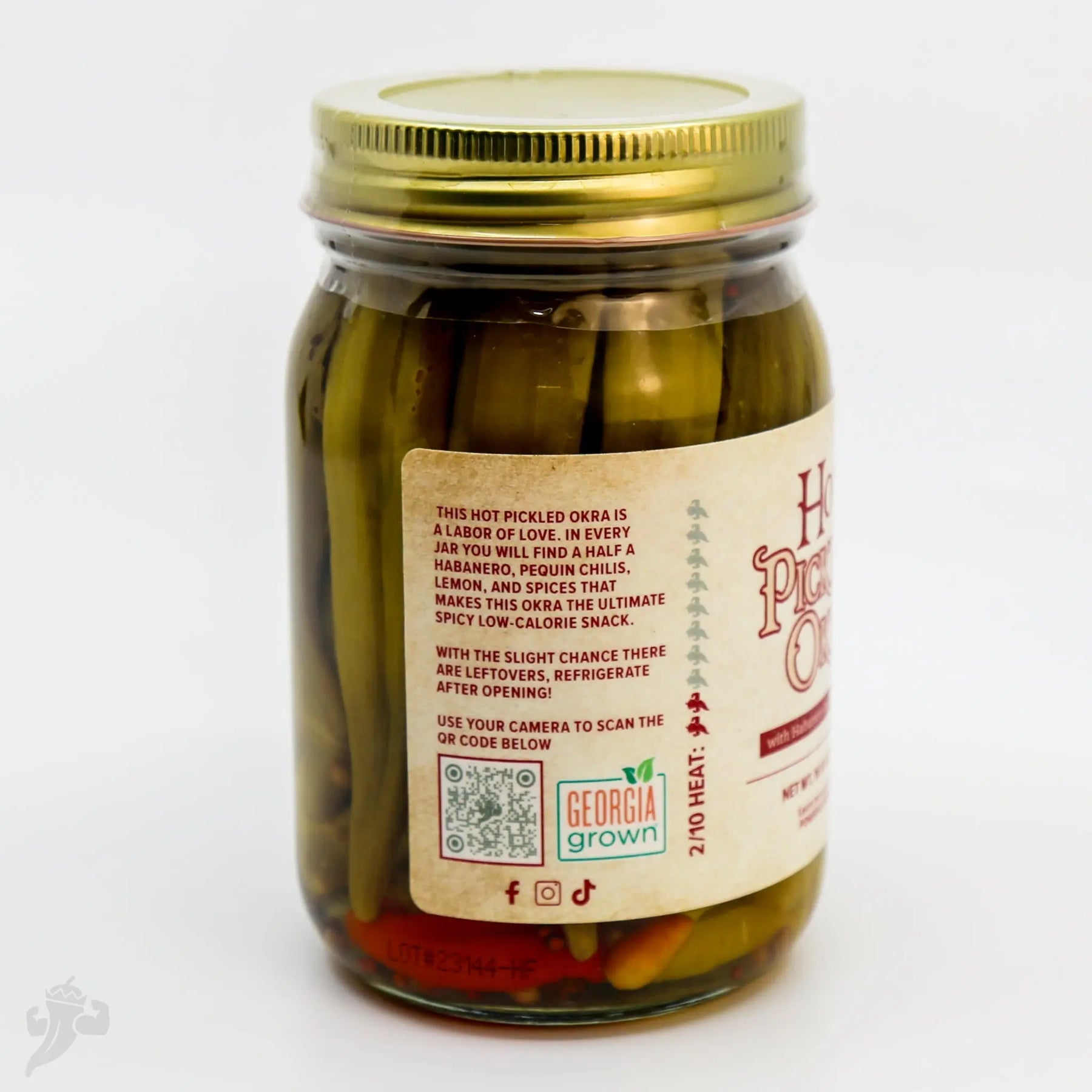 HOT Pickled Okra Powerful Pepper Company