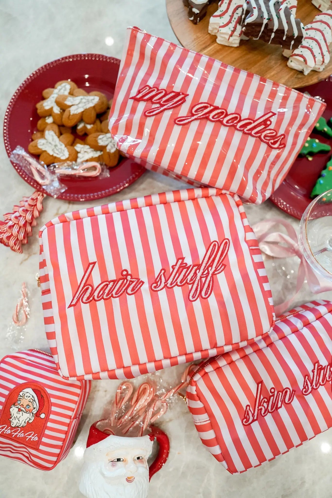 Hair Stuff - Pink & Red Stripes XL Bag by KenzKustomz, natural skincare detail photo 4