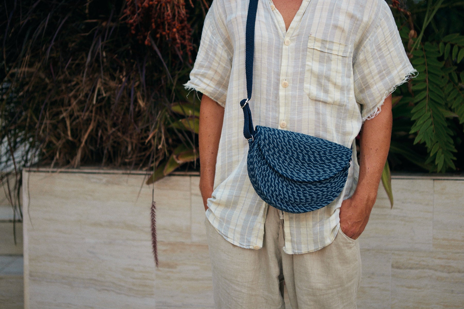 Half Moon Bag handwoven rope bag by Nomadic State of Mind, view 12
