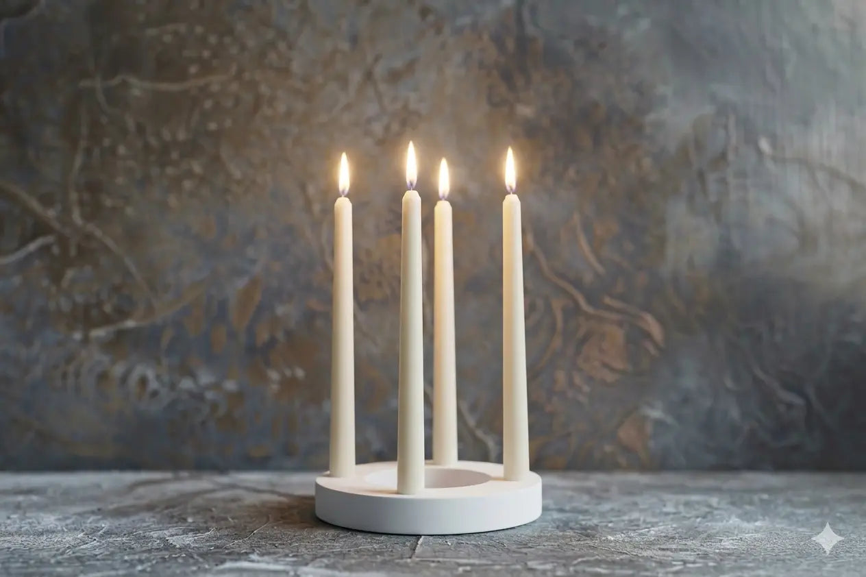 Halo ceramic taper candle holder by Believe Candle