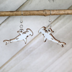 Hammerhead Shark Wooden Earrings | Ocean Sea Life Jewelry