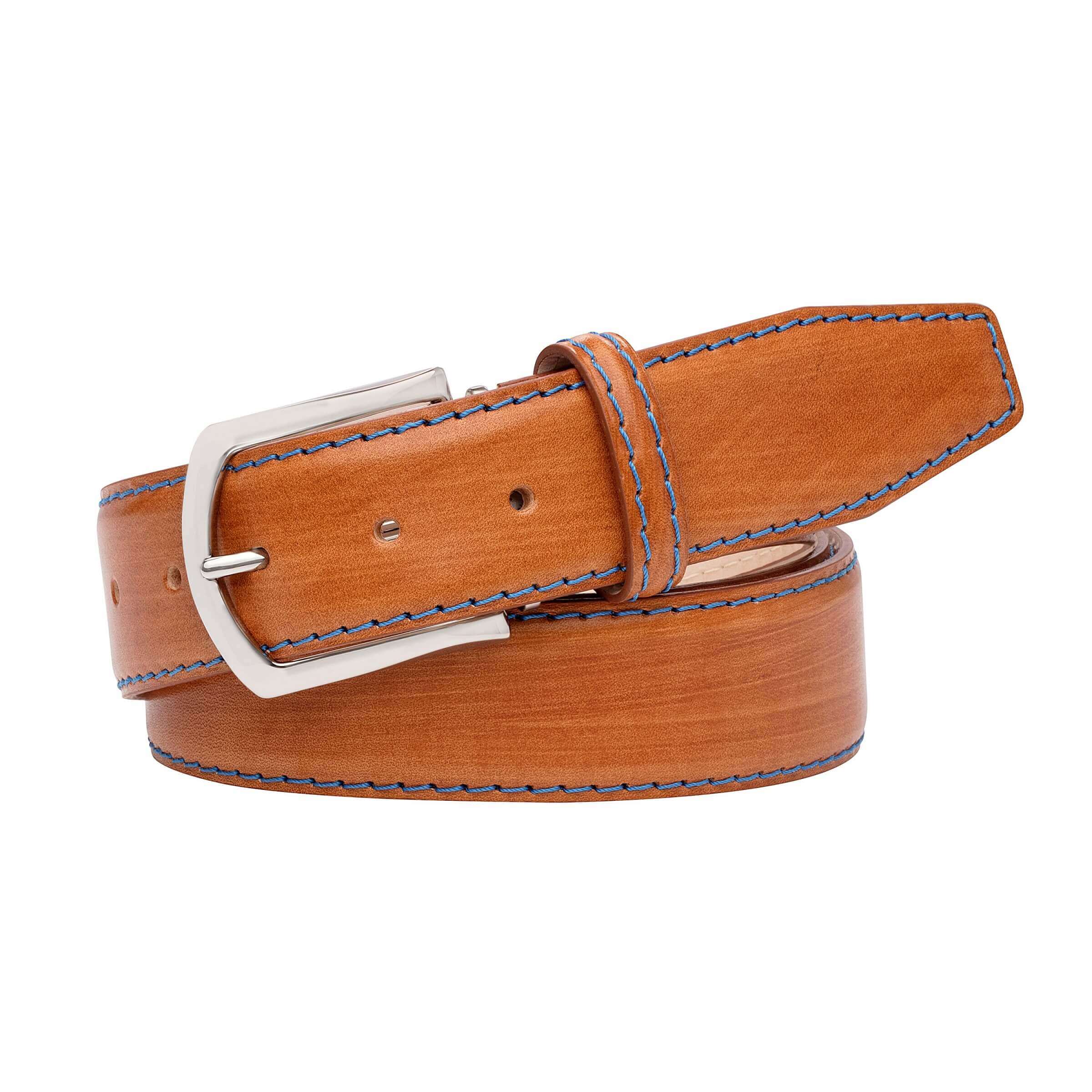 Hand Stained Veg Tan Italian Calf Belt by Roger Ximenez