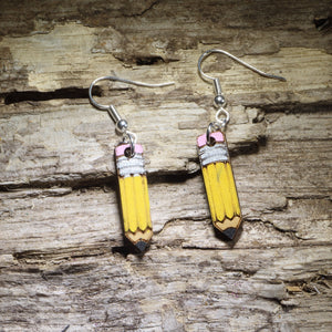 Pencil Wooden Earrings | Teacher Back to School Jewelry