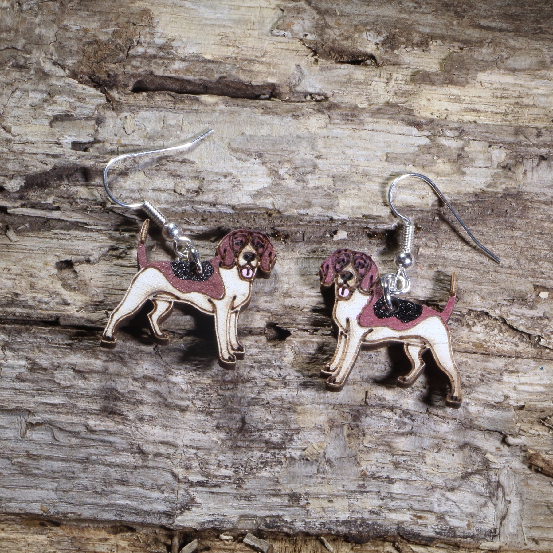 Beagle Wooden Earrings | Dog Lover Pet Jewelry