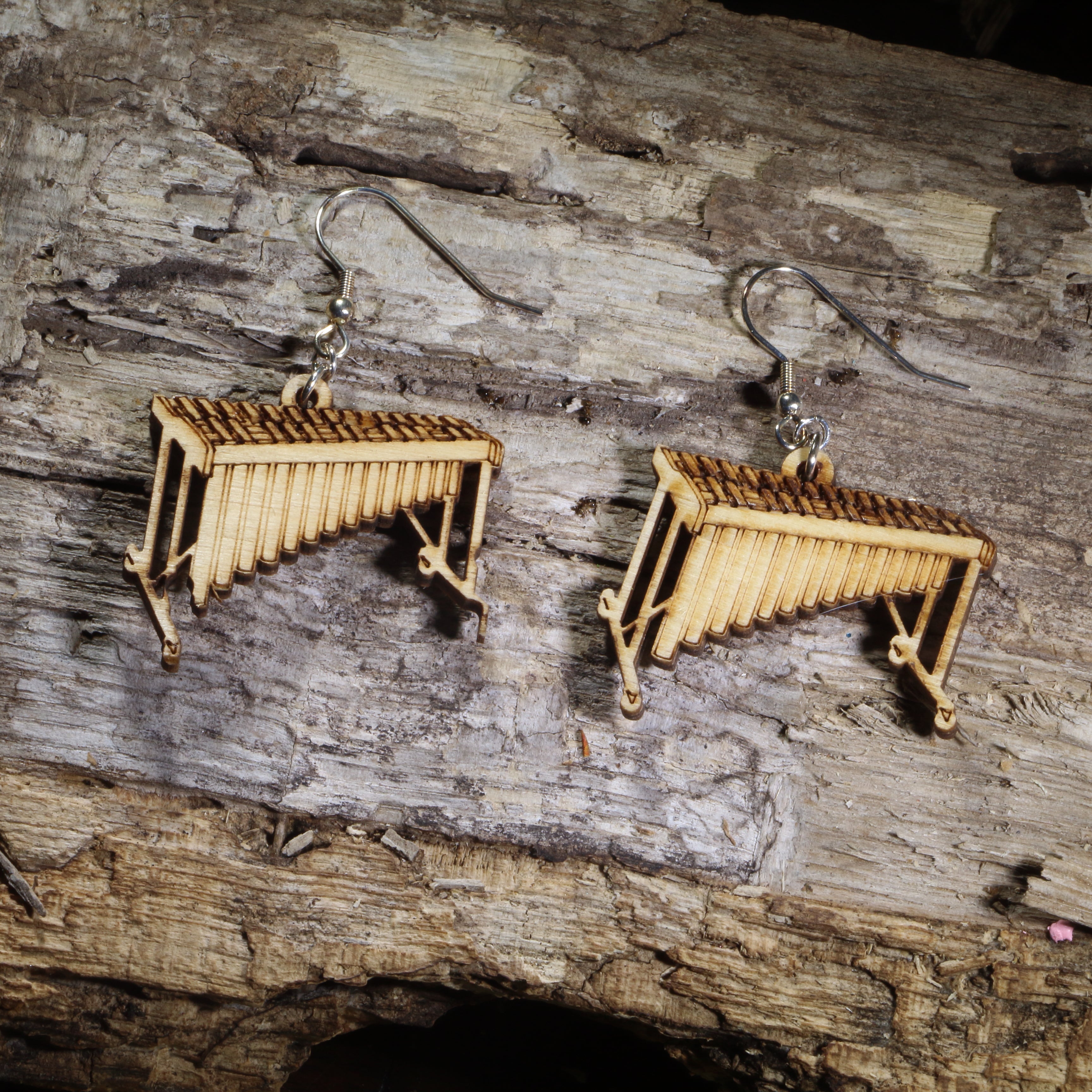 Xylophone Wooden Earrings | Music Instrument Jewelry