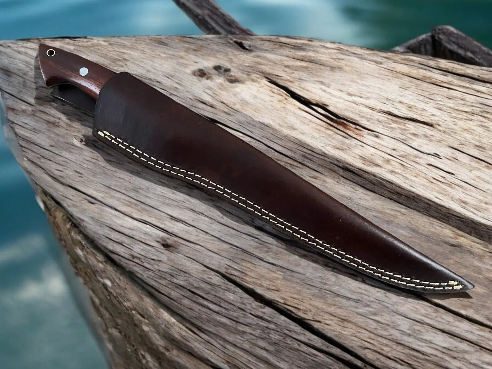 Handcrafted Rosewood Fillet Knife - Precision at 14.4 by Damascus Knife Store, Damascus knife detail photo 7