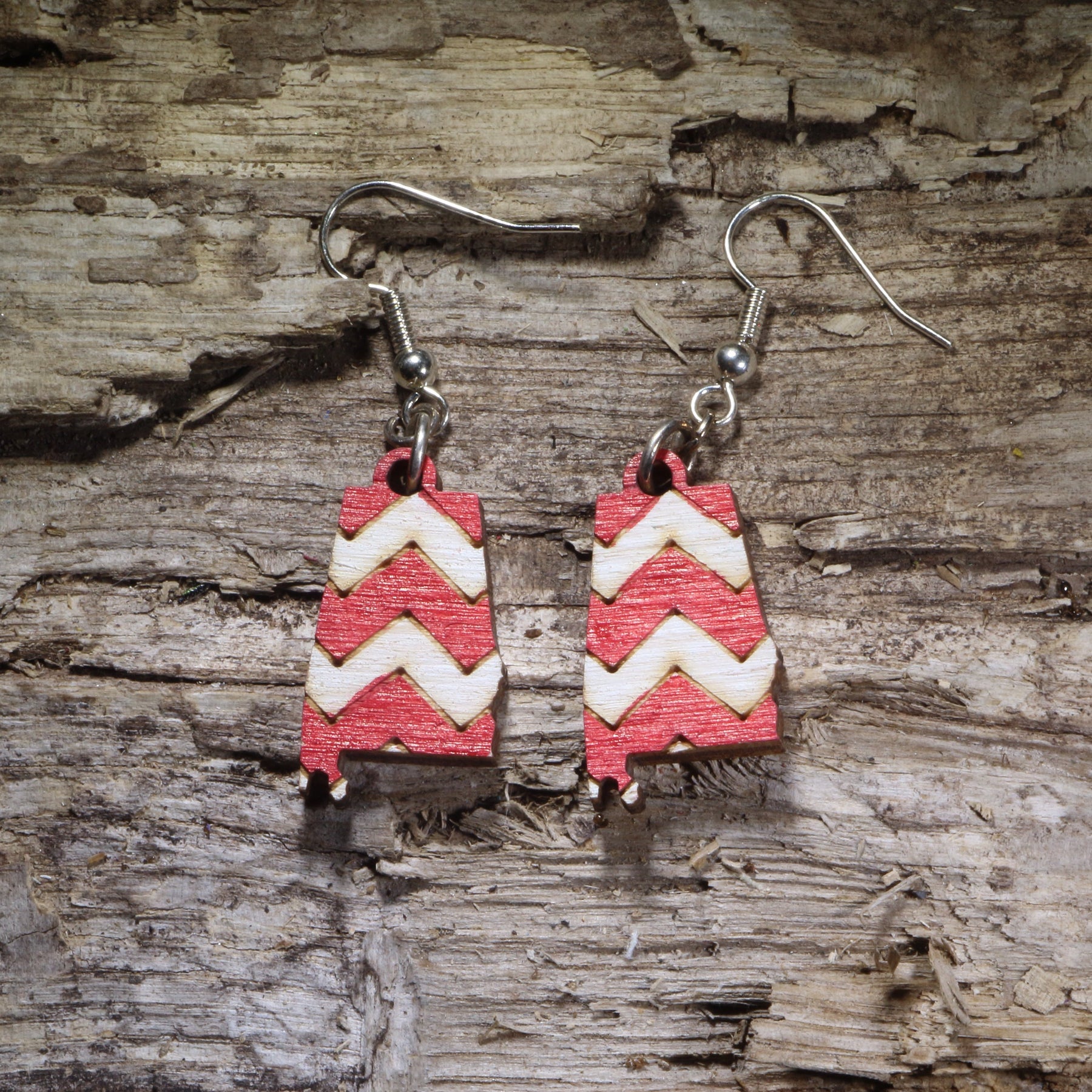 Alabama State Wooden Earrings | Southern Chevron Jewelry by Cate's Concepts, LLC