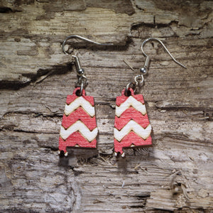 Alabama State Wooden Earrings | Southern Chevron Jewelry by Cate's Concepts, LLC