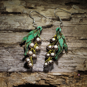 Lily of the Valley Wooden Earrings | Botanical Flower Jewelry by Cate's Concepts, LLC