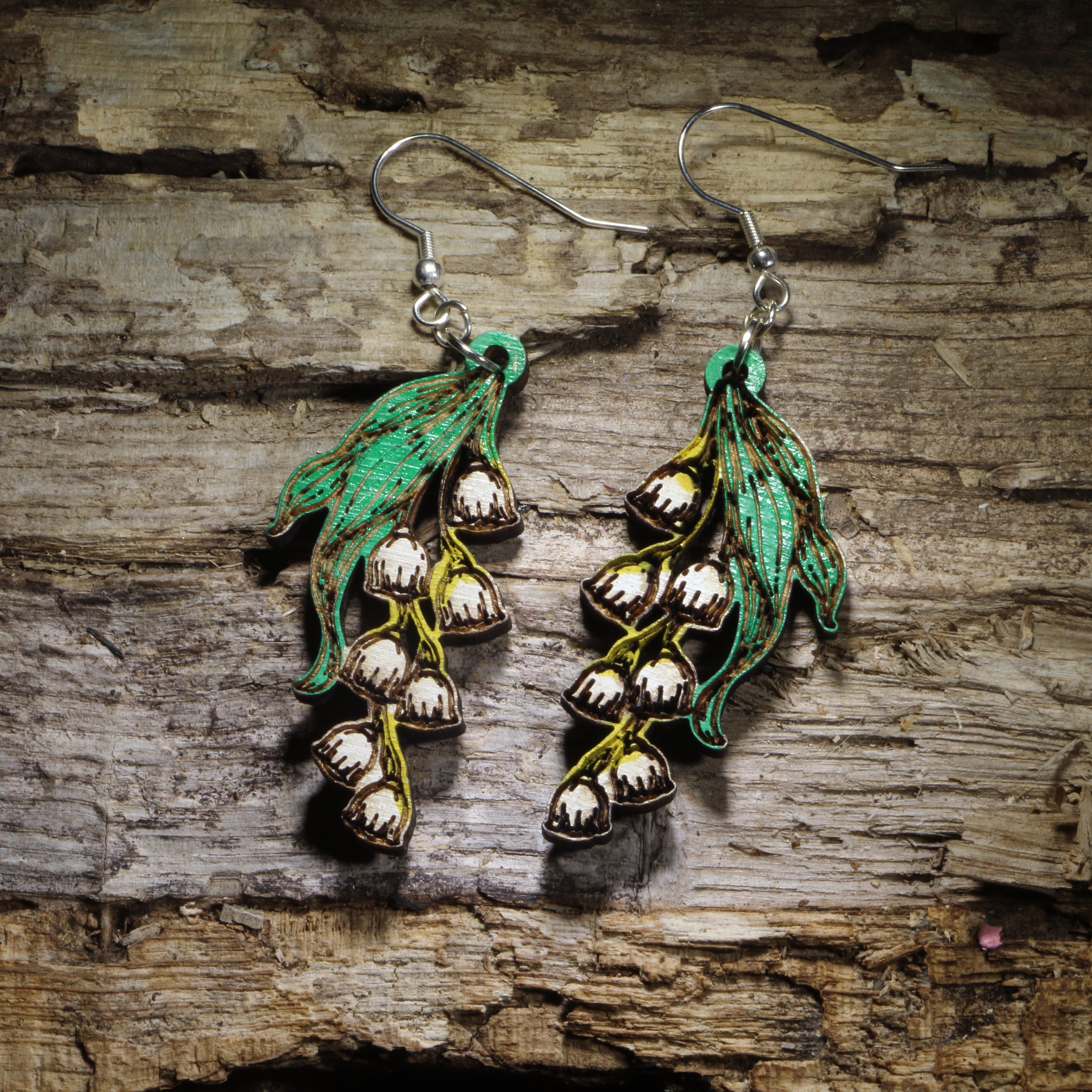 Lily of the Valley Wooden Earrings | Botanical Flower Jewelry by Cate's Concepts, LLC