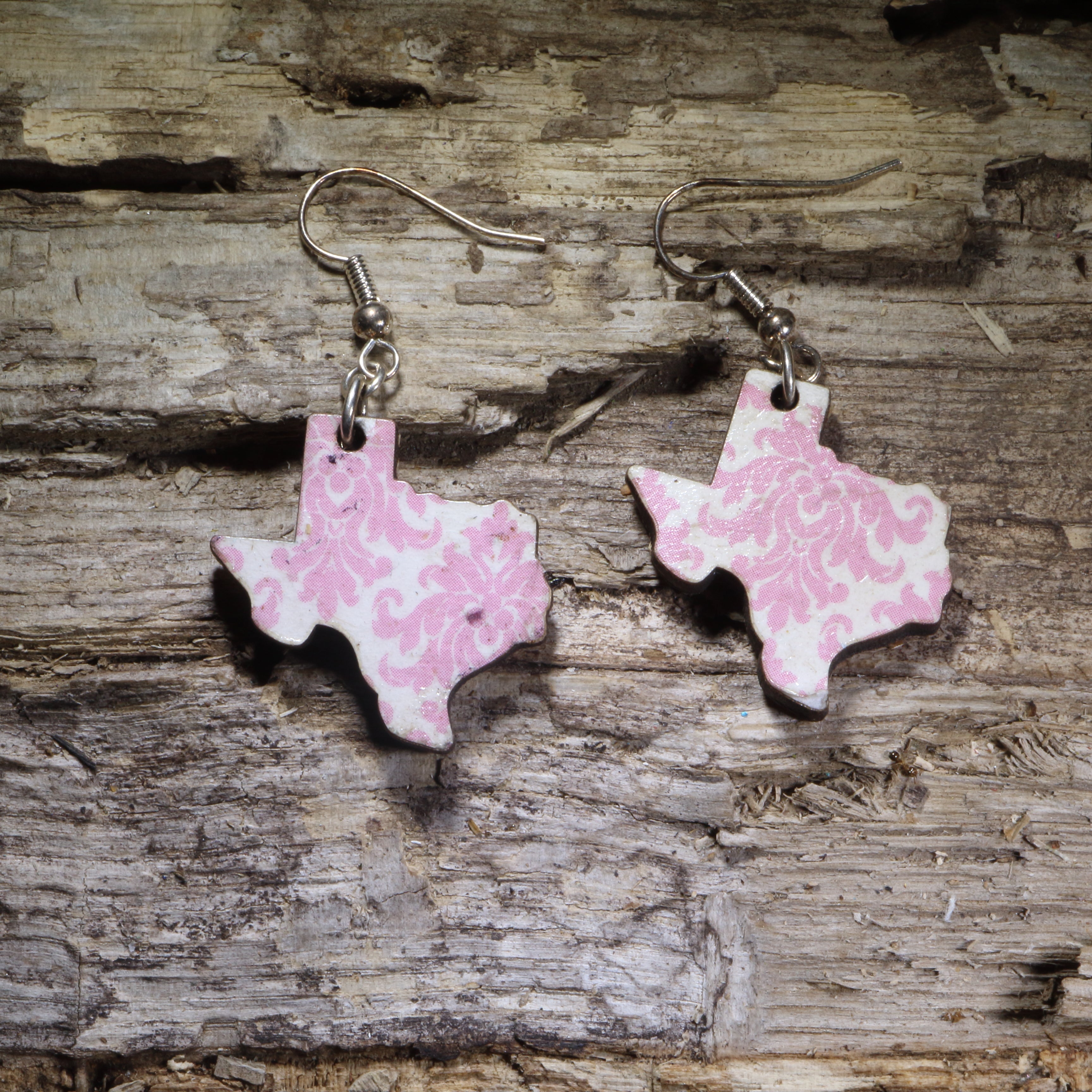 Texas Floral Wooden Dangle Earrings | Pink State Jewelry
