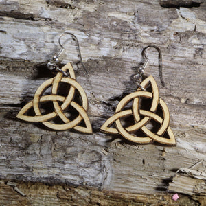 Celtic Trinity Knot Wooden Earrings | Irish Symbol Jewelry