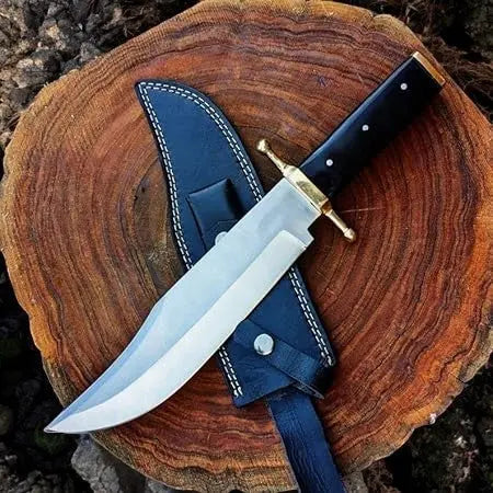 Handmade Bowie Knife – D2 Steel Blade & Buffalo Horn Handle by Damascus Knife Store, Damascus knife detail photo 6
