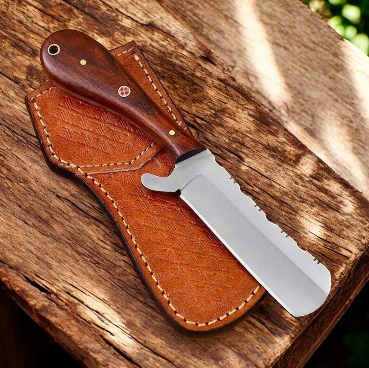 Handmade Bull Cutter Knife | 8" Carbon Steel Blade Damascus Knife Store