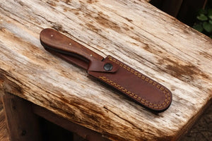 Handmade Bull Cutter Knife – Damascus Steel & Rosewood by Damascus Knife Store, Damascus knife detail photo 2