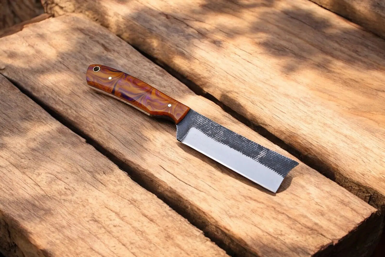 Handmade Bull Cutter Knife – File Tool Steel Blade by Damascus Knife Store, Damascus knife main product photo