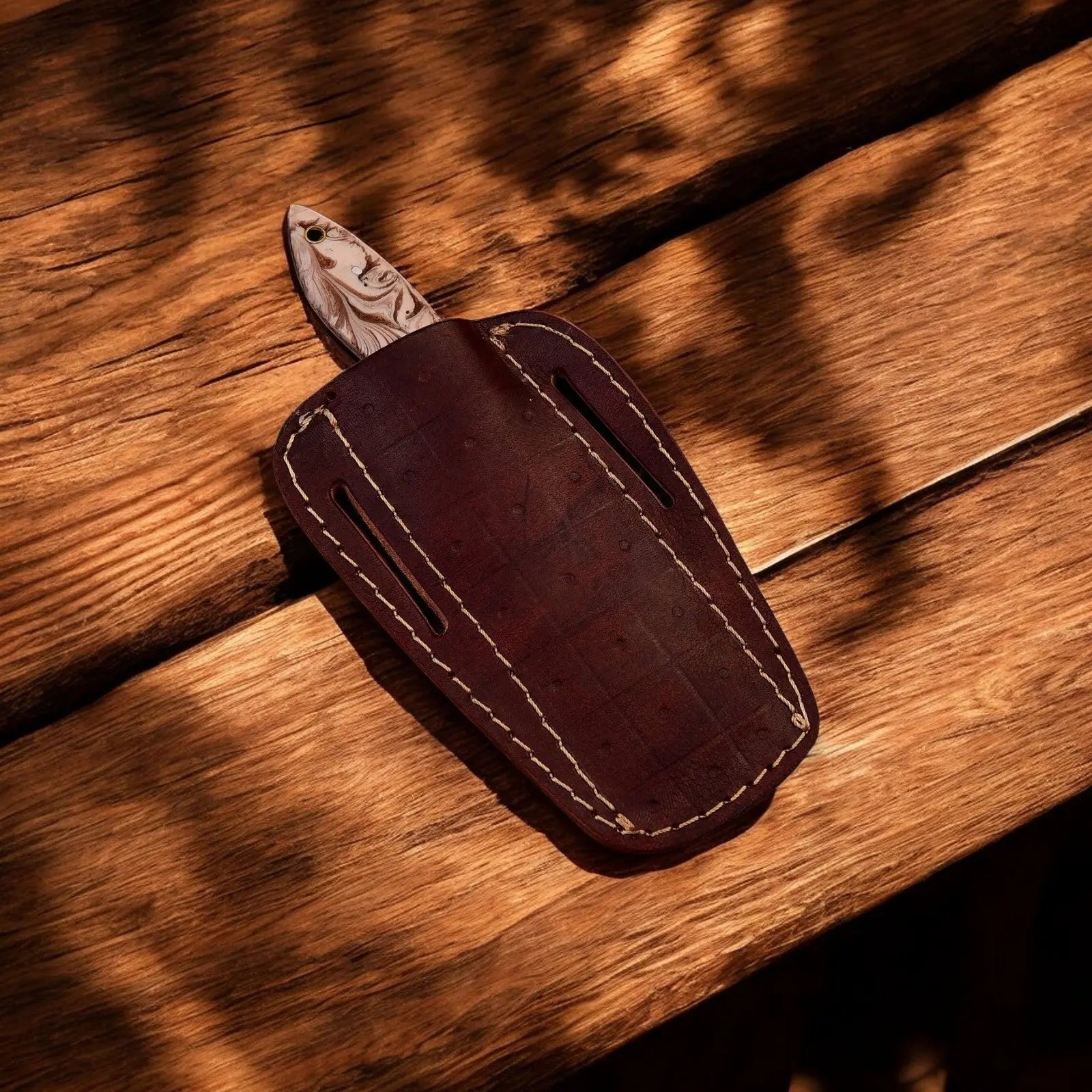 Handmade Bull Cutter Knife – High-Carbon Steel Blade by Damascus Knife Store, Damascus knife detail photo 3