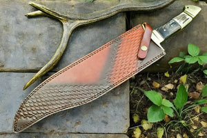 Handmade Damascus Bowie Knife | 16" Antler Horn Handle by Damascus Knife Store, Damascus knife detail photo 4