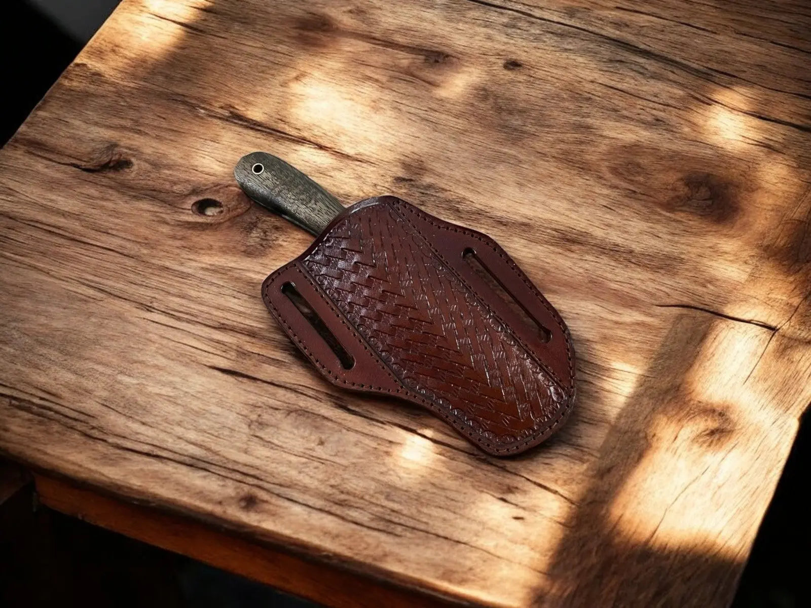 Handmade Damascus Bull Cutter Knife with Walnut Handle by Damascus Knife Store, Damascus knife detail photo 3
