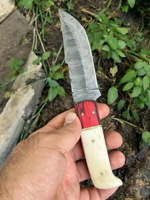 Handmade Damascus Hunting Knife – Bone & Exotic Wood by Damascus Knife Store, Damascus knife detail photo 5