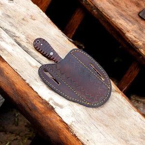 Handmade Damascus Steel Cowboy Knife with Rosewood Handle by Damascus Knife Store, Damascus knife detail photo 2