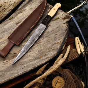 Handmade Damascus Steel Fillet Knife – 6.5" Blade by Damascus Knife Store, Damascus knife main product photo