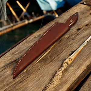 Handmade Damascus Steel Fillet Knife with Rosewood Handle by Damascus Knife Store, Damascus knife detail photo 3