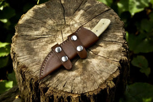 Handmade Damascus Steel Skinning Knife - 8" Custom Hunting Tool by Damascus Knife Store, Damascus knife detail photo 3