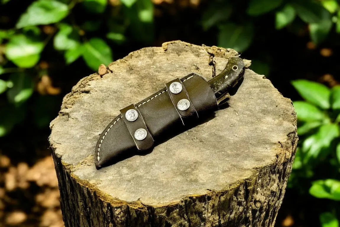 Handmade Damascus Steel Skinning Knife with Exotic Wood Handle Damascus Knife Store