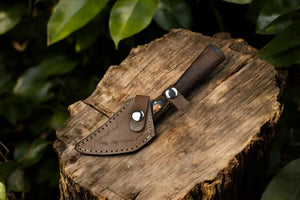 Handmade Damascus Steel Skinning Knife with Rosewood Handle Damascus Knife Store