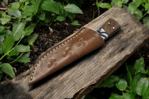 Handmade Damascus Steel Skinning Knife with Rosewood Handle Damascus Knife Store