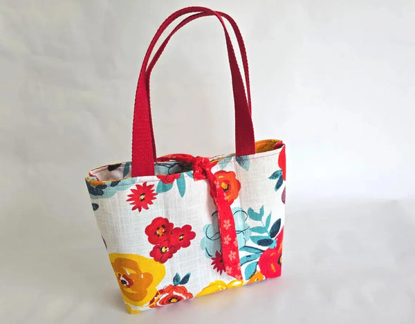 Handmade Floral Bible Tote Bag – Christian Church Bag for Women, Red Strap Scripture Carryall, Faith Gift for Her Maypop House Designs