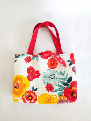 Handmade Floral Bible Tote Bag – Christian Church Bag for Women, Red Strap Scripture Carryall, Faith Gift for Her by Maypop House Designs, handmade leather goods detail photo 3