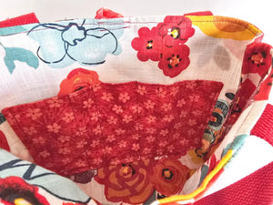 Handmade Floral Bible Tote Bag – Christian Church Bag for Women, Red Strap Scripture Carryall, Faith Gift for Her by Maypop House Designs, handmade leather goods detail photo 6