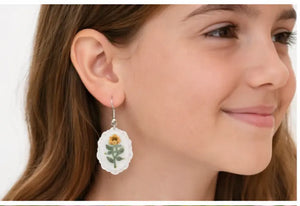 Handmade Floral Cameo Earrings – Vintage Style Flower Dangle Earrings The Tween Space
