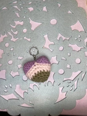 Handmade LGBTQ Heart Keychain - Colorful Crochet Pride Accessory by Klassy Krafts, 3D printed gift detail photo 4