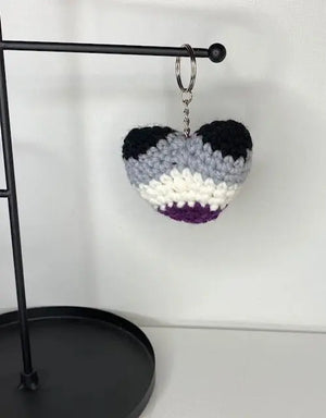 Handmade LGBTQ Heart Keychain - Colorful Crochet Pride Accessory by Klassy Krafts, 3D printed gift detail photo 7