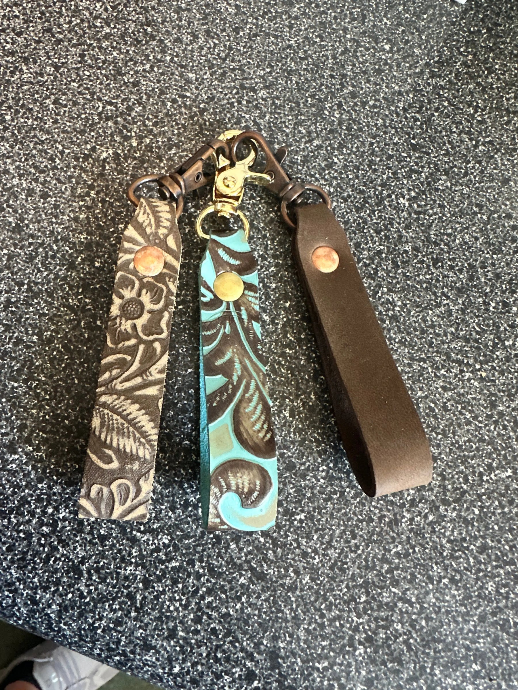 Handmade Leather Keychain by Kw Leatherworks, 3D printed gift main product photo