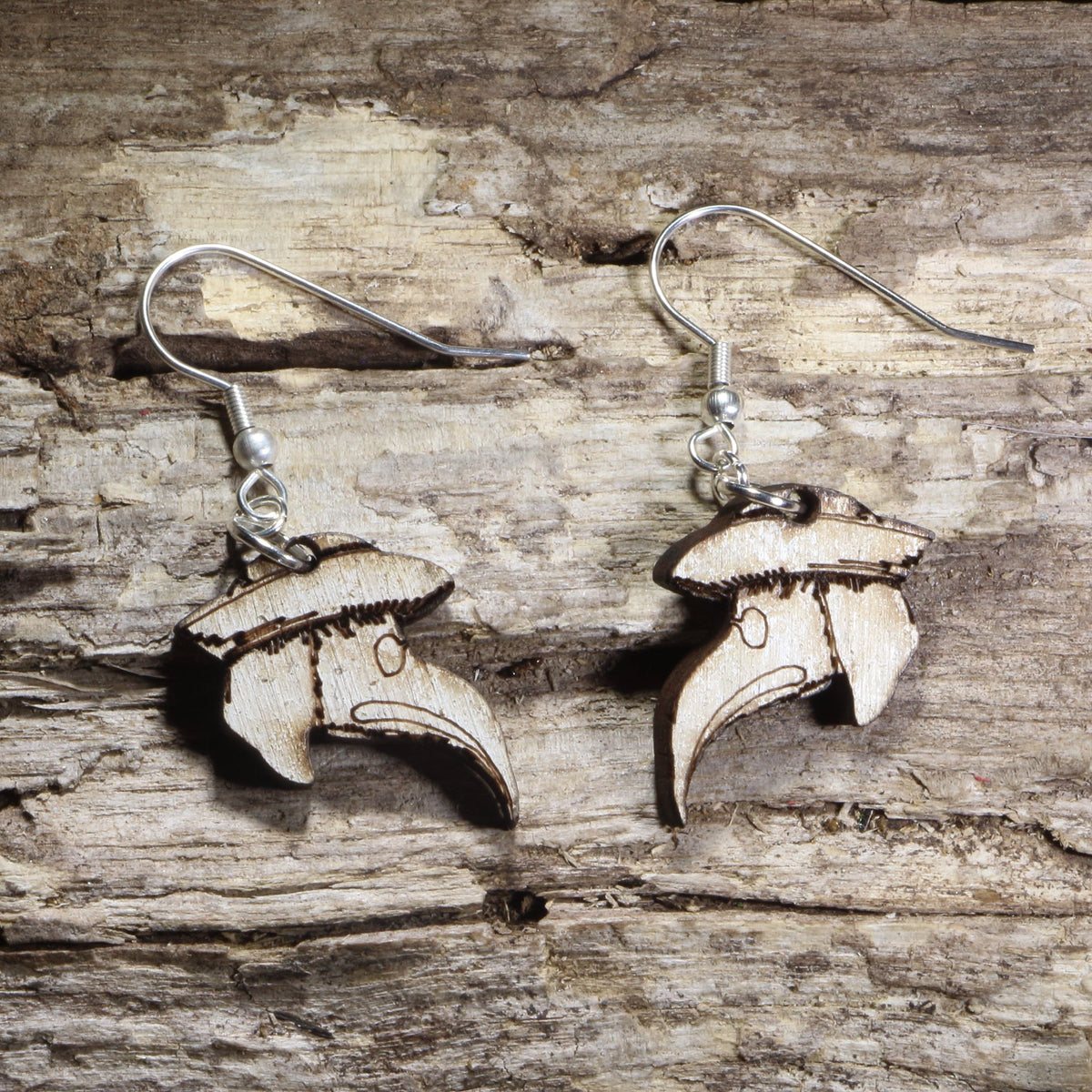 Plague Doctor Mask Wooden Dangle Earrings | Gothic Jewelry by Cate's Concepts, LLC