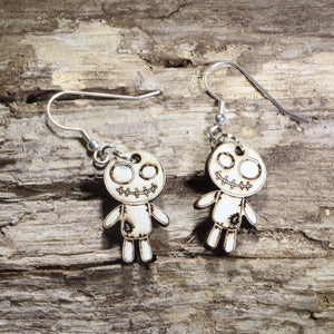 Voodoo Doll Wooden Earrings | Mardi Gras Gothic Jewelry by Cate's Concepts, LLC