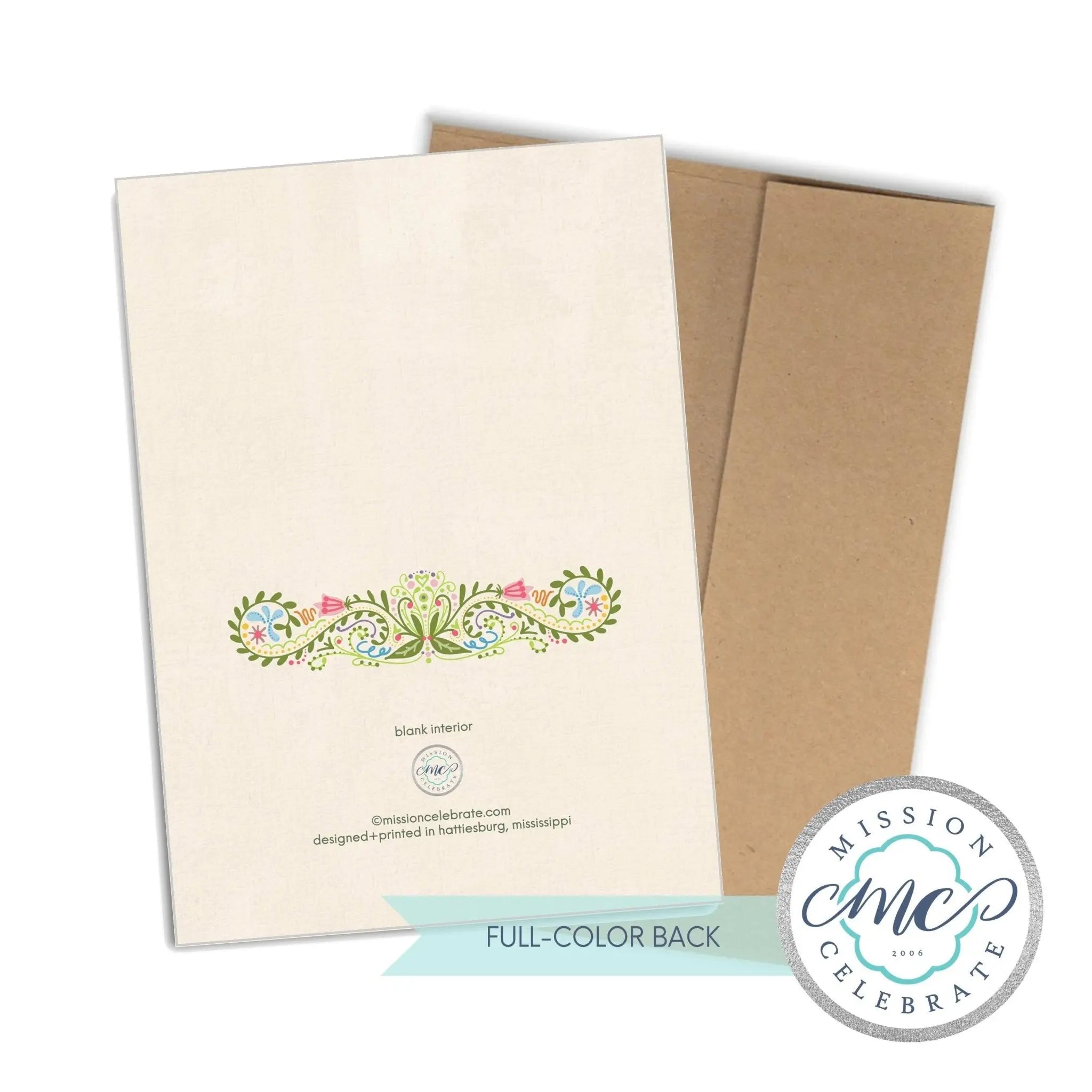 Happy Easter Happy Spring Greeting Cards (A7 Size 5"x7" folded note note card with envelope) Mission Celebrate