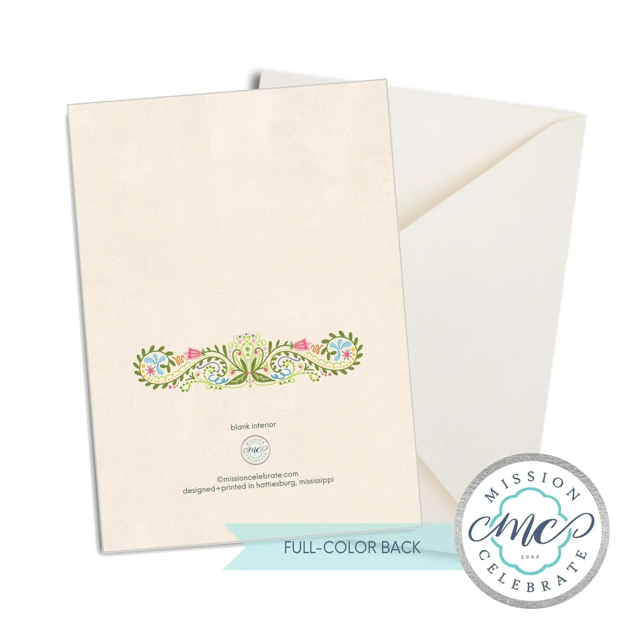 Happy Easter Happy Spring Greeting Cards (A7 Size 5"x7" folded note note card with envelope) Mission Celebrate