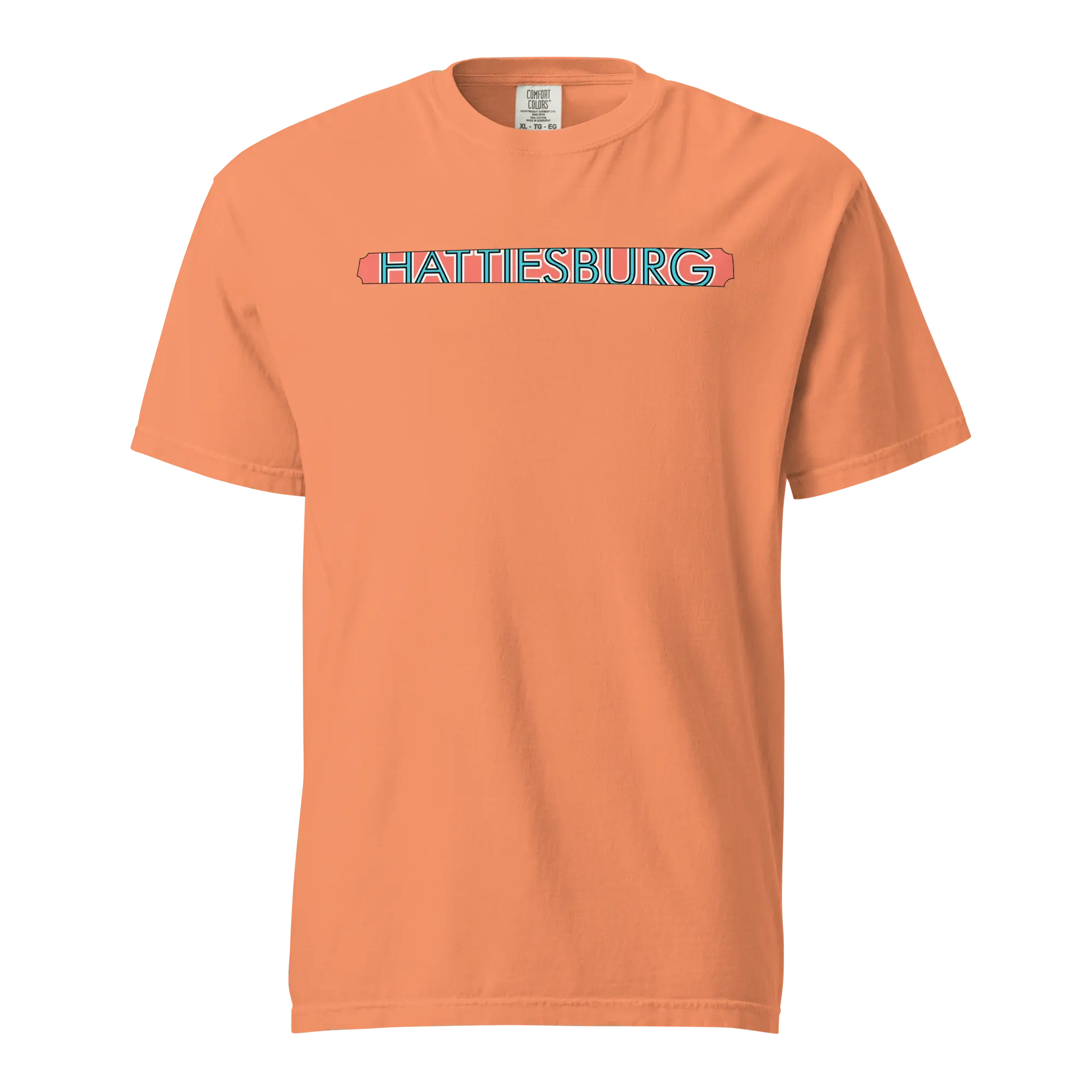 Hattiesburg MS T-shirt - The Hub City Collage Art by Leslie Gonce - Mississippi Art Comfort Colors Tee