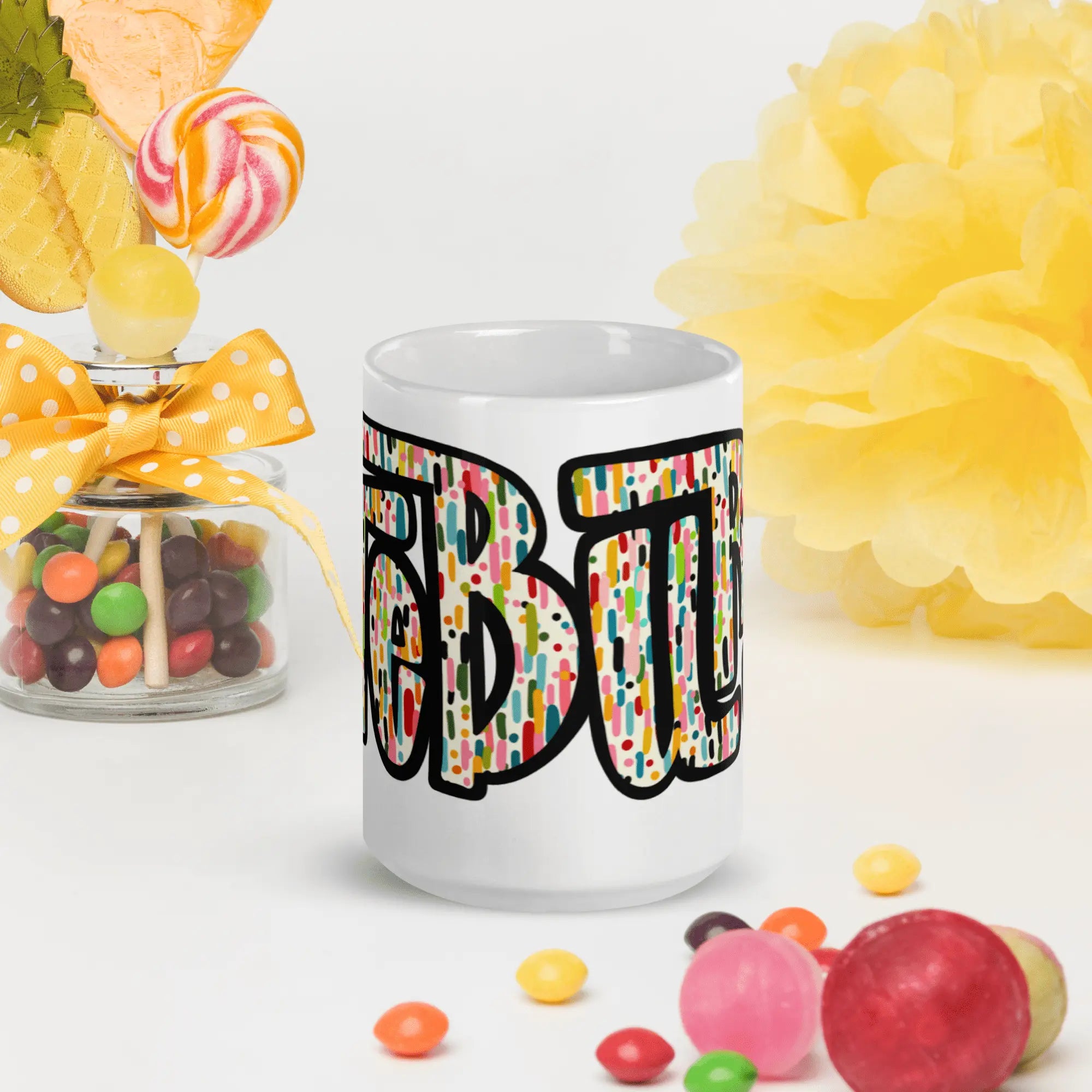Hattiesburg Mississippi "The Burg" Confetti Mug by Leslie Gonce - Quirky Ceramic Coffee Mug Gift from Main Street Collective