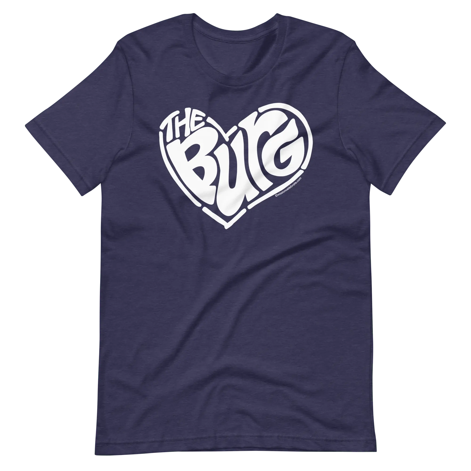 Hattiesburg The Hub City "The Burg" Handlettered Heart Art by © Leslie Gonce Bella+Canvas Short Sleeve Tee (MISSISSIPPI) Mission Celebrate