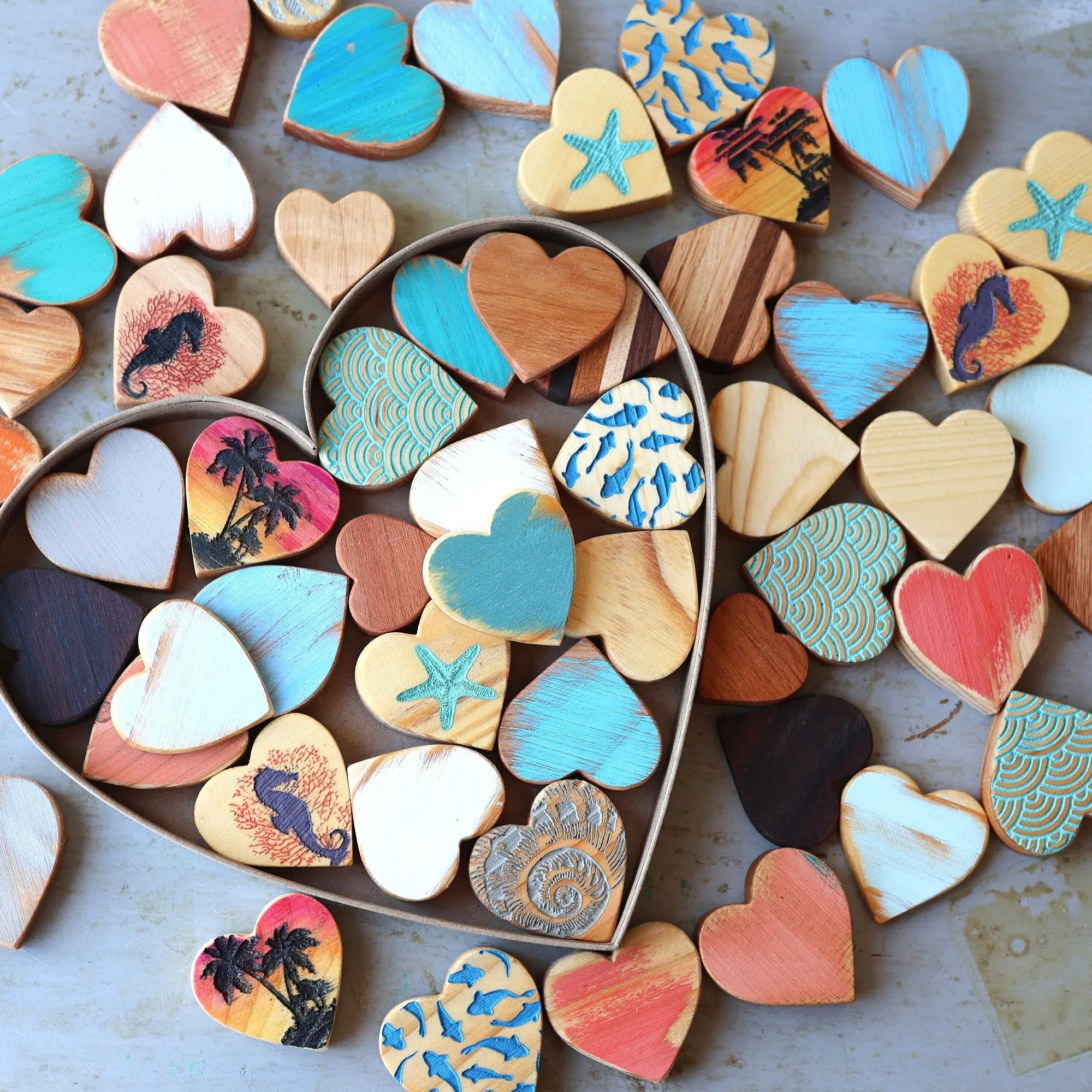 Heart-Shaped Mystery Boxes :: Beach by Dennehey Design Co., Southern home decor detail photo 2