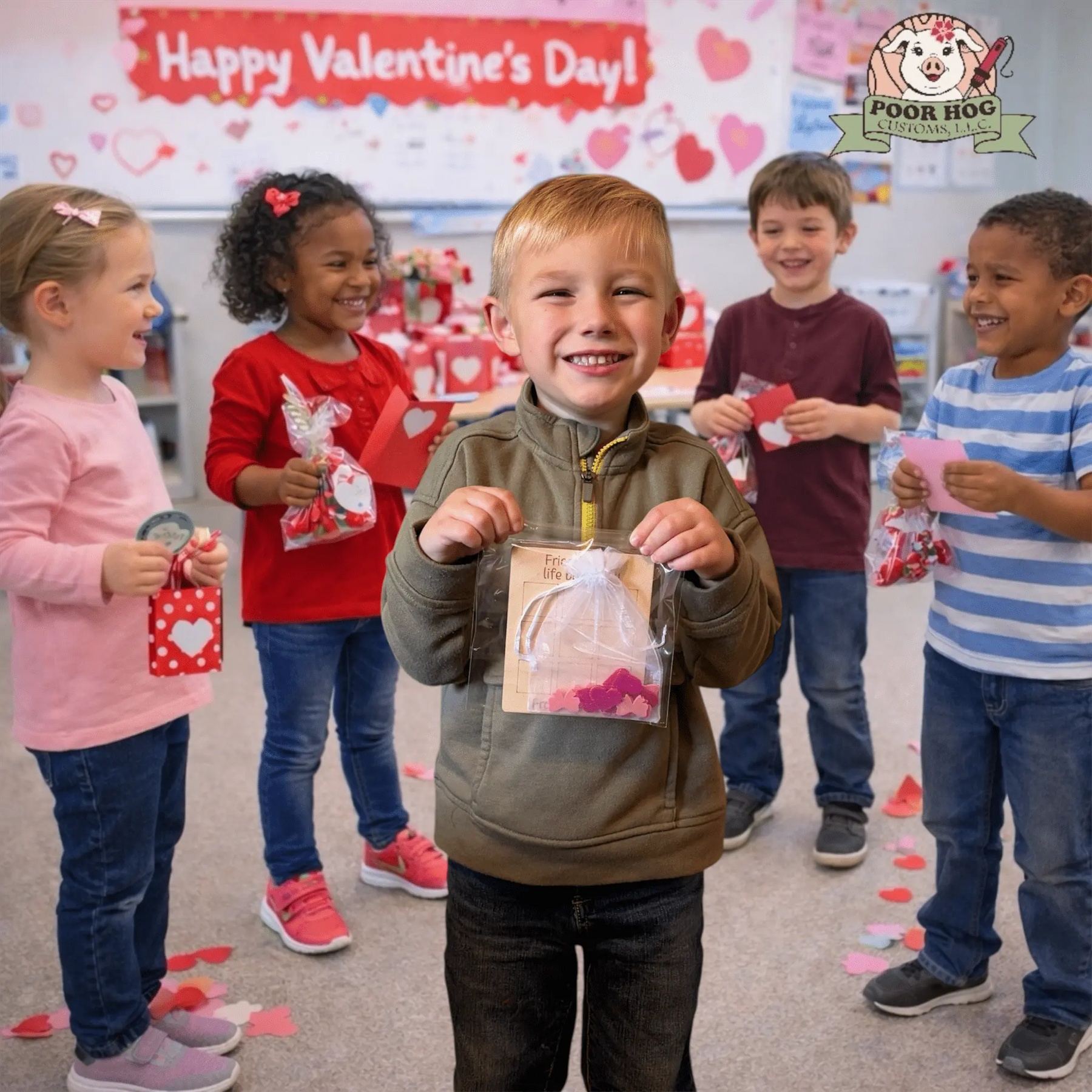 Heart and Bow Tic Tac Toe Valentine Game by Poor Hog Customs, board games detail photo 5